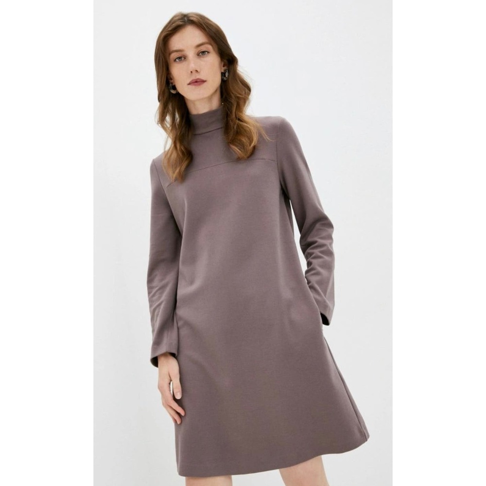 Max Mara Leisure Trento Mock Neck Long Sleeve Dress Mauve XS